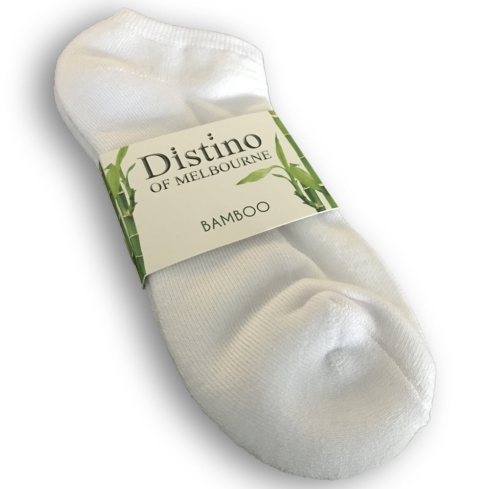 Distino Bamboo White Ankle / Sport Socks - 9 Pack Deal