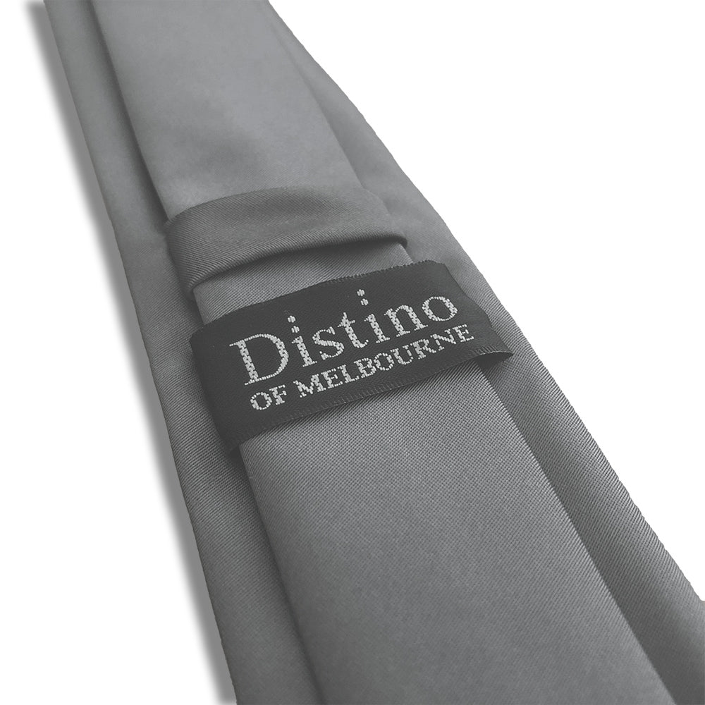 “SOLID SILVER” SKINNY POLYESTER TIE