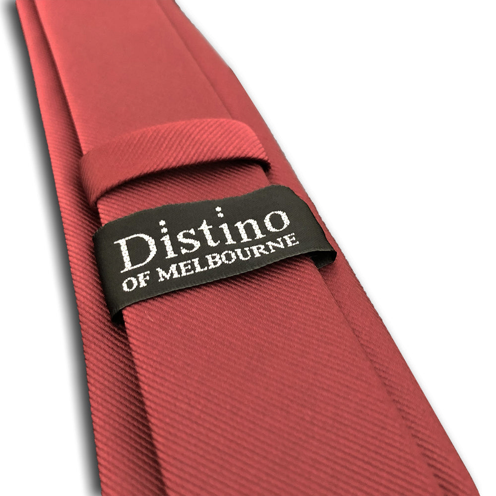 “BURGUNDY” SKINNY POLYESTER TIE