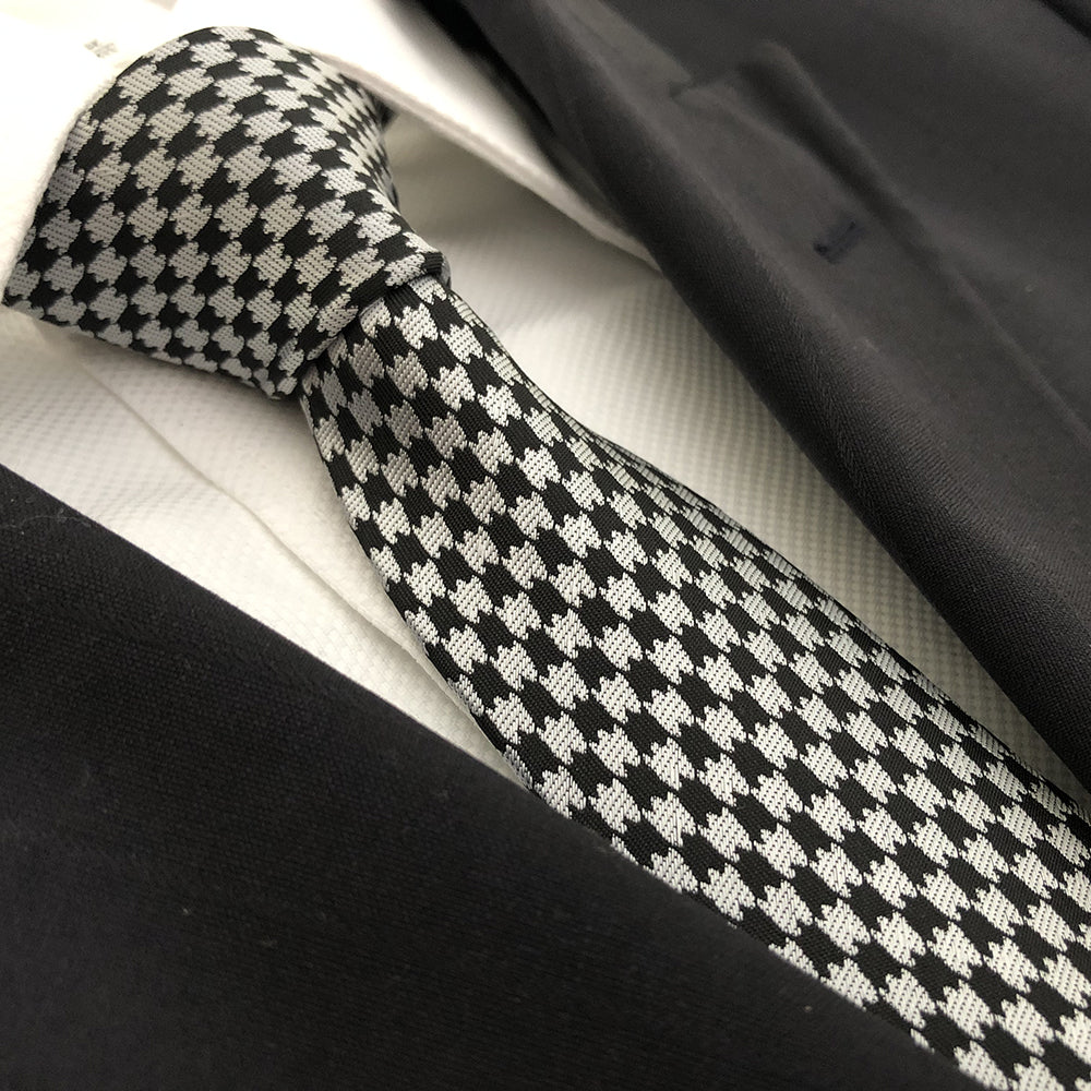 “CHECKERBOARD” SKINNY POLYESTER TIE