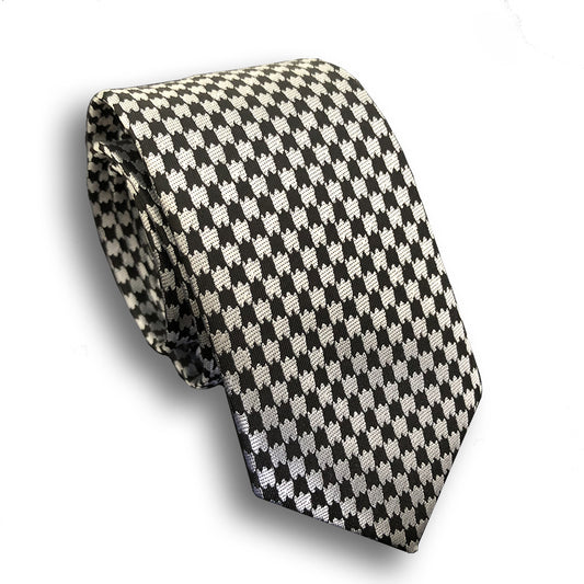 “CHECKERBOARD” SKINNY POLYESTER TIE