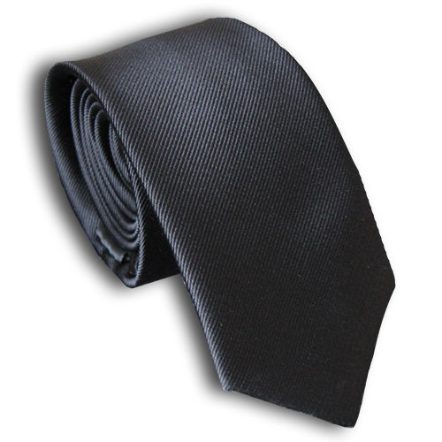 “BLACK” SKINNY POLYESTER TIE