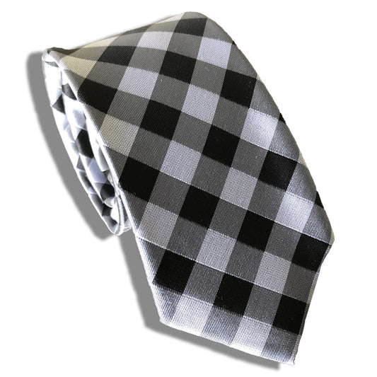 “CHECKERED” SKINNY POLYESTER TIE