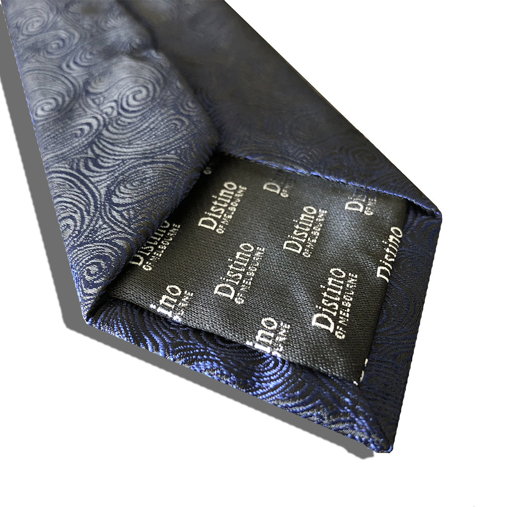 “NAVY PAISLEY” SKINNY POLYESTER TIE