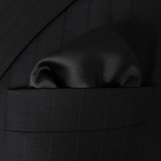 "JET BLACK" POCKET SQUARE HANDKERCHIEF