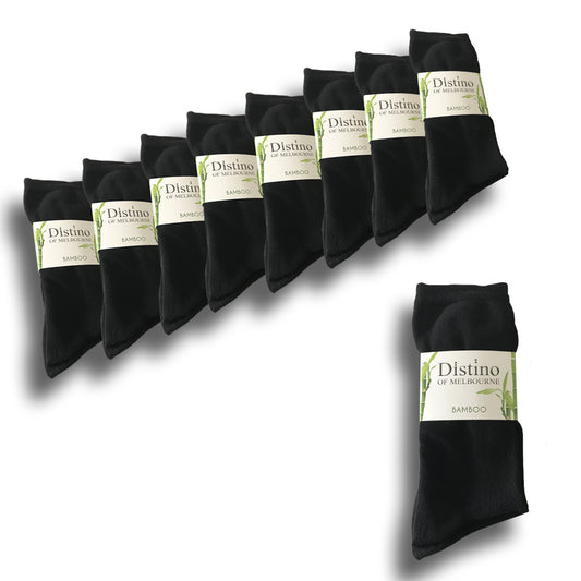 Distino Bamboo Black Dress Socks - 9 Pack Deal