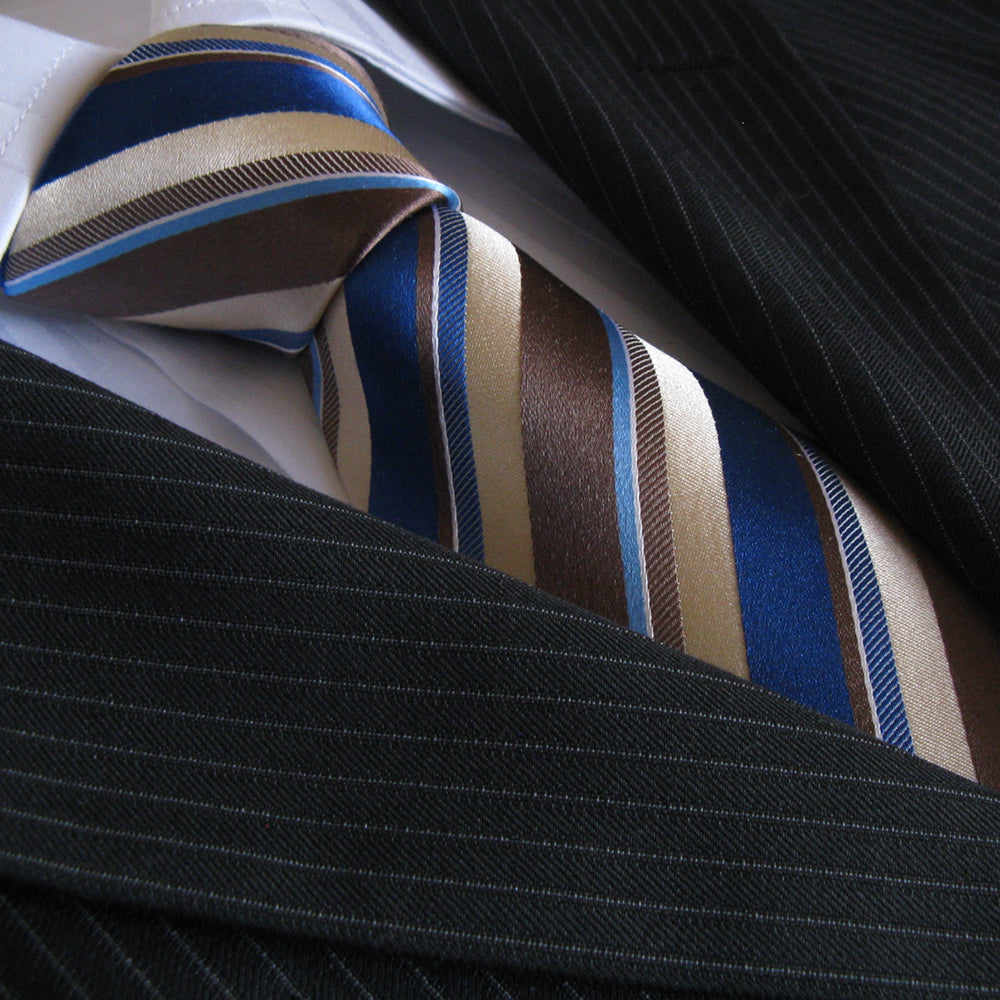 “MORNING LATTE” SEVEN FOLD SILK NECK TIE