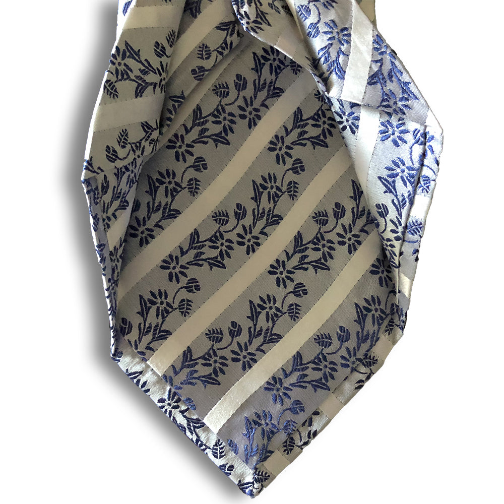 “ORIENTAL BLUE” SEVEN FOLD SILK NECK TIE