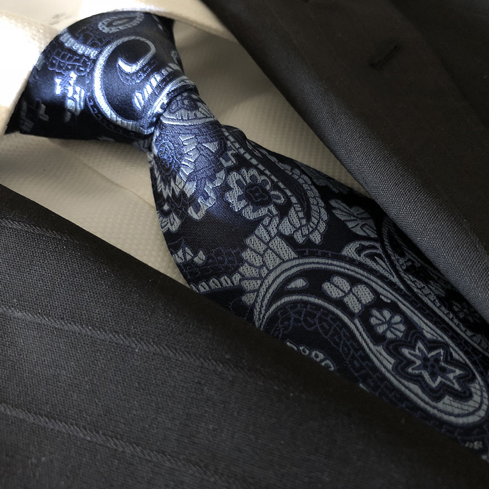 “PENCHANT FOR PAISLEY” SEVEN FOLD SILK NECK TIE